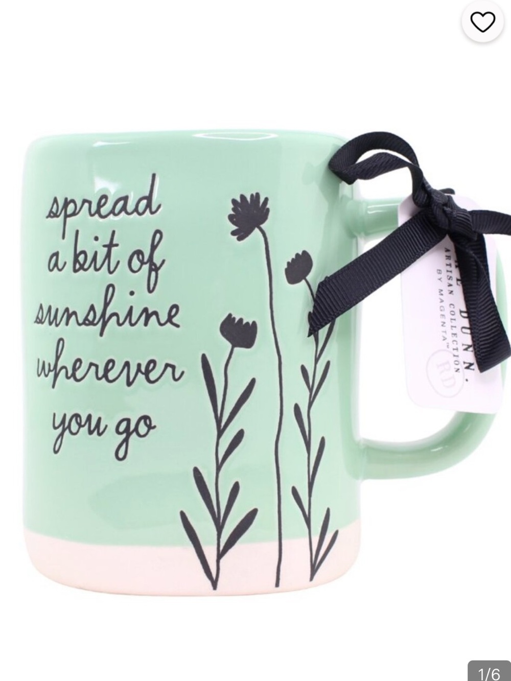 NWT Rae Dunn Sunshine mint color Mug